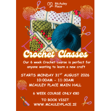  Additional Crochet Six Week Course - Starting Monday 31st August 2026